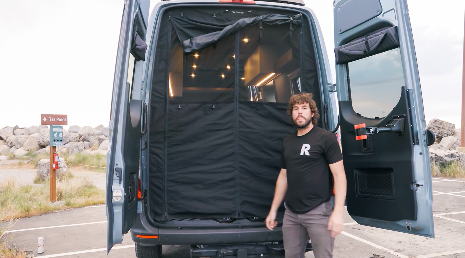 VanConverted rear bug screen and shade